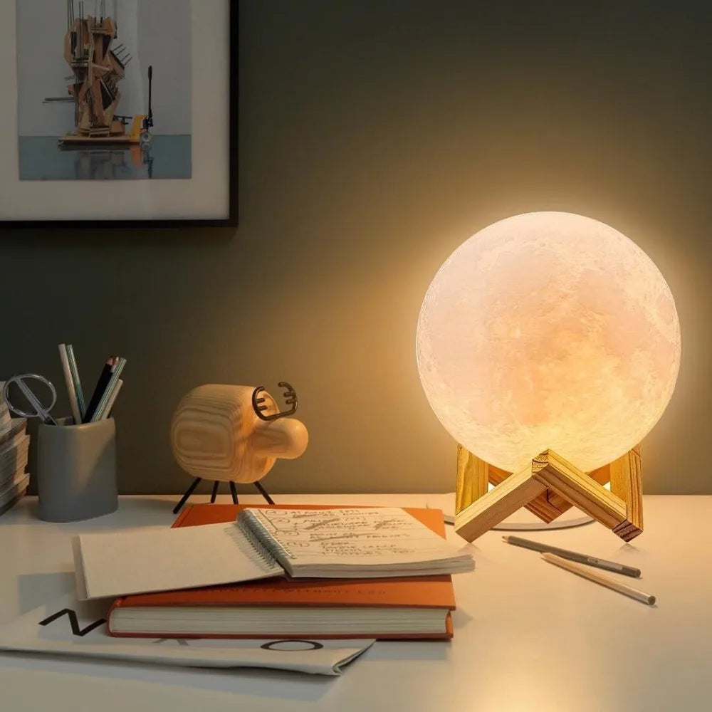 3D Printed Star Moon Lights Colorful Rechargeable Touch Night Lamps Home Decor Creative Gift USB LED Night Light
