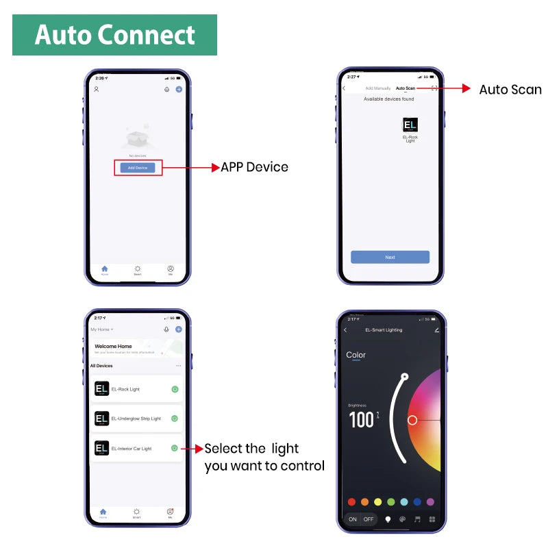 RGB Rock Lights for Cars & Trucks – Bluetooth Control, Waterproof Off-Road LED Underglow Kit