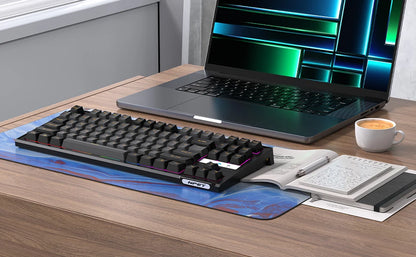 NPET 87 Keys RGB Mechanical Keyboard, Wired 20+ Backlit Modes, Ergonomic Hot Swappable Design, Suitable For Gaming And Office