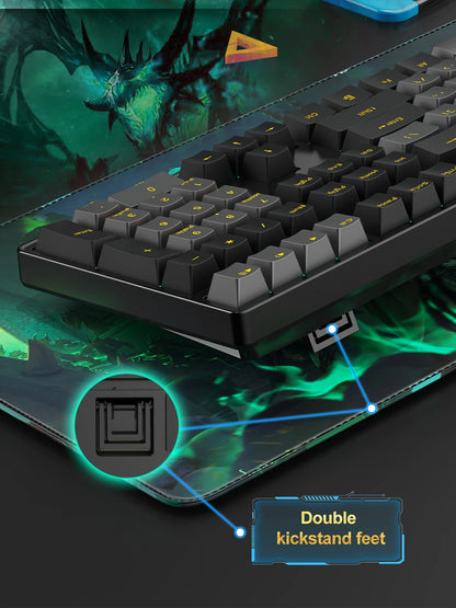 NPET 87 Keys RGB Mechanical Keyboard, Wired 20+ Backlit Modes, Ergonomic Hot Swappable Design, Suitable For Gaming And Office